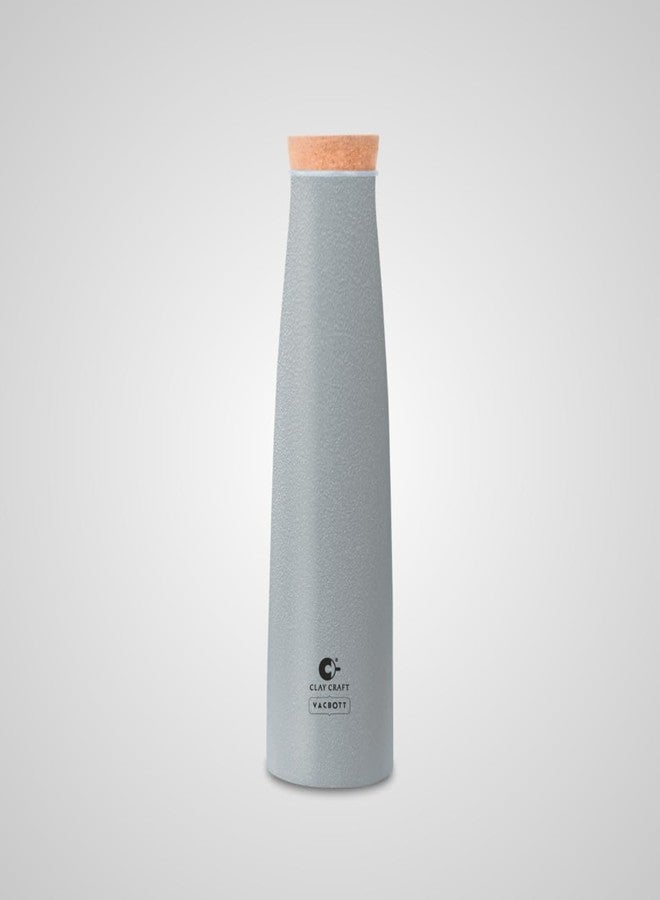Clay Craft Vacbott Chariott Cork Single Walled Non Insulated Water Bottle, 900ml (Grey - 1 PC) Steel Water Bottles for School, Office, Home, Gym, Water Bottle for Men Leakproof, Rust free Steel Bottle - Image 2